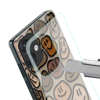 Toasty Brown Smileys stylish phone case for oneplus nord ce 3 | glossy glass and slim fit