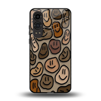 Toasty Brown Smileys back phone cover | glass case for oneplus nord ce 4 lite