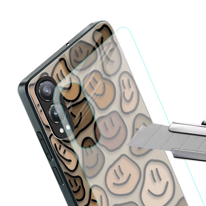 Toasty Brown Smileys stylish phone case for oneplus nord ce 4 lite | glossy glass and slim fit