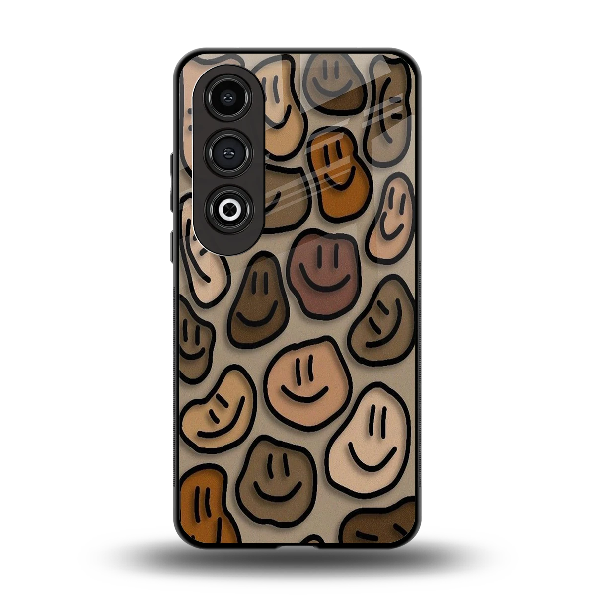 Toasty Brown Smileys back phone cover | glass case for oneplus nord ce 4