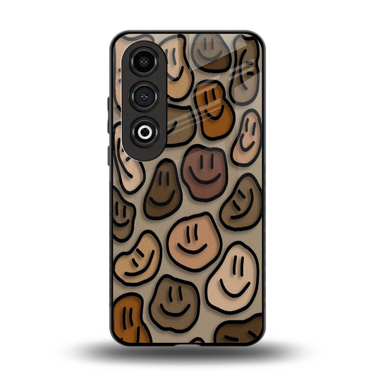 Toasty Brown Smileys back phone cover | glass case for oneplus nord ce 4