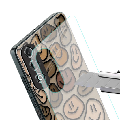 Toasty Brown Smileys stylish phone case for oneplus nord ce 4 | glossy glass and slim fit