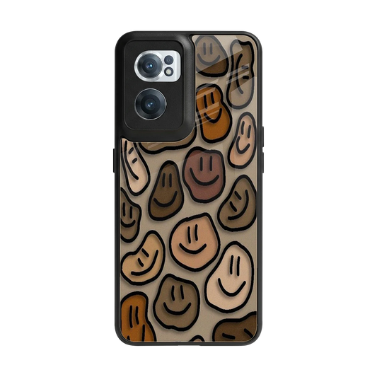 Toasty Brown Smileys back phone cover | glass case for oneplus nord ce 2