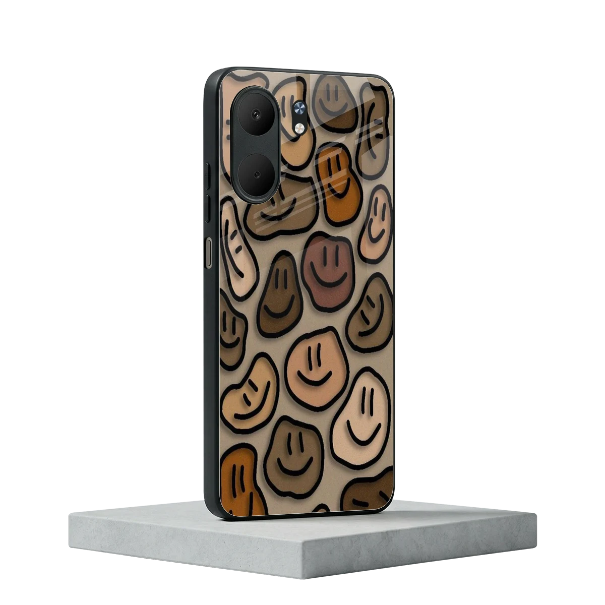 Toasty Brown Smileys oppo a5x 5g mobile cover | shockproof glass phone case