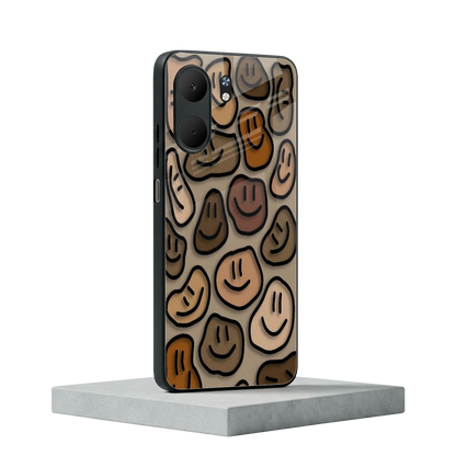 Toasty Brown Smileys oppo a5x 5g mobile cover | shockproof glass phone case