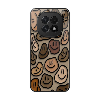 Toasty Brown Smileys back phone cover | glass case for oppo f29 5g