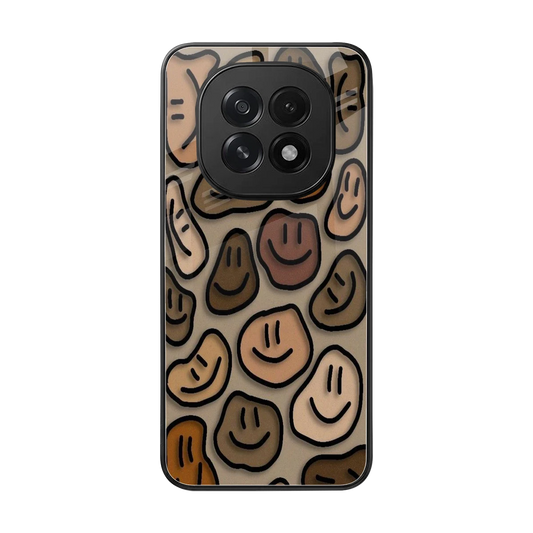 Toasty Brown Smileys back phone cover | glass case for oppo f29 5g