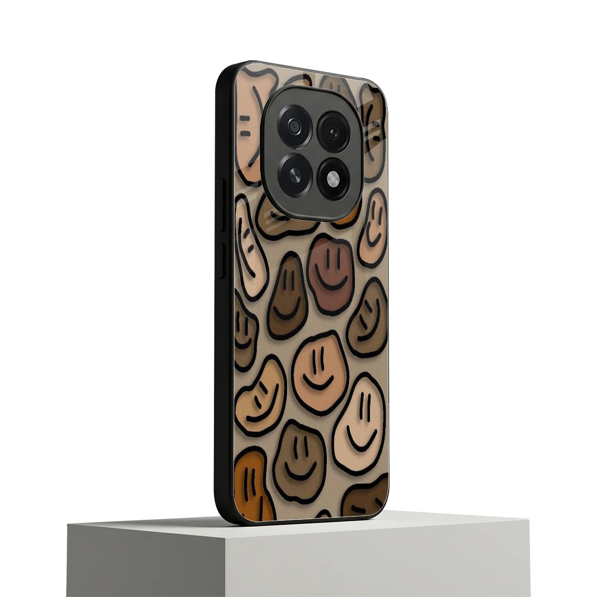 Toasty Brown Smileys oppo f29 5g mobile cover | shockproof glass phone case