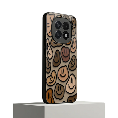 Toasty Brown Smileys oppo f29 5g mobile cover | shockproof glass phone case