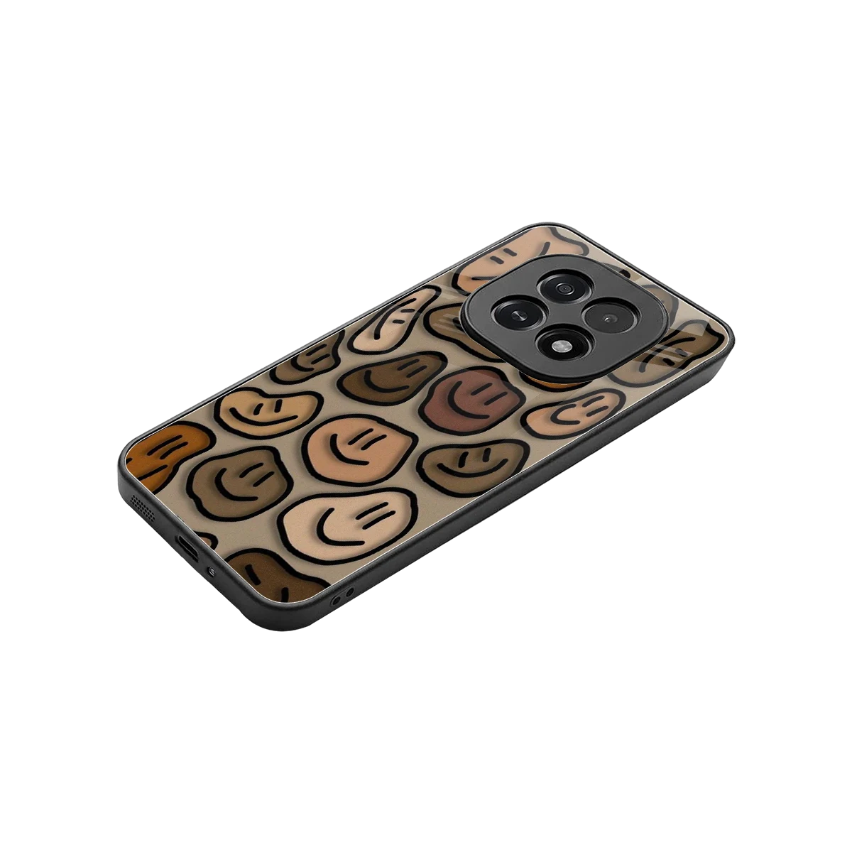Toasty Brown Smileys stylish phone case for oppo f29 5g | glossy glass and slim fit