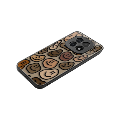 Toasty Brown Smileys stylish phone case for oppo f29 5g | glossy glass and slim fit