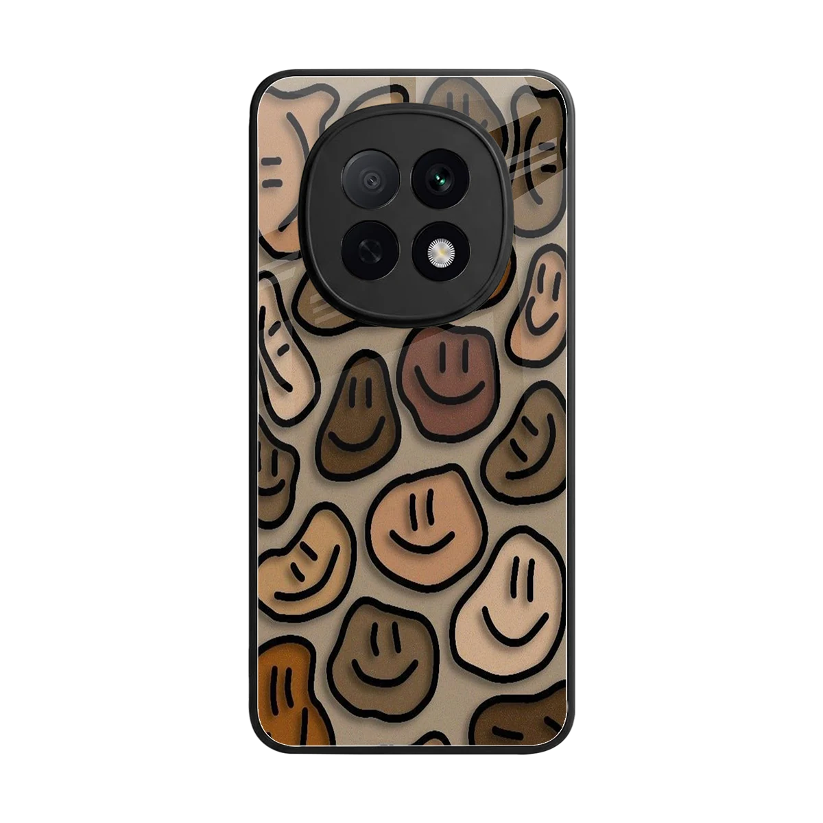 Toasty Brown Smileys back phone cover | glass case for oppo f29 pro 5g
