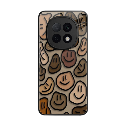 Toasty Brown Smileys back phone cover | glass case for oppo f29 pro 5g