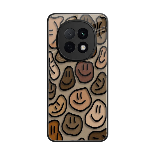 Toasty Brown Smileys back phone cover | glass case for oppo f29 pro 5g