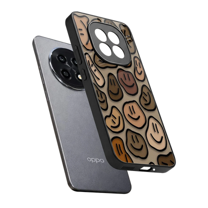 Toasty Brown Smileys sleek oppo f29 pro 5g cover with tempered glass back and TPU edges
