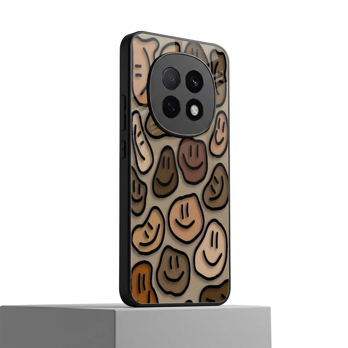 Toasty Brown Smileys oppo f29 pro 5g mobile cover | shockproof glass phone case