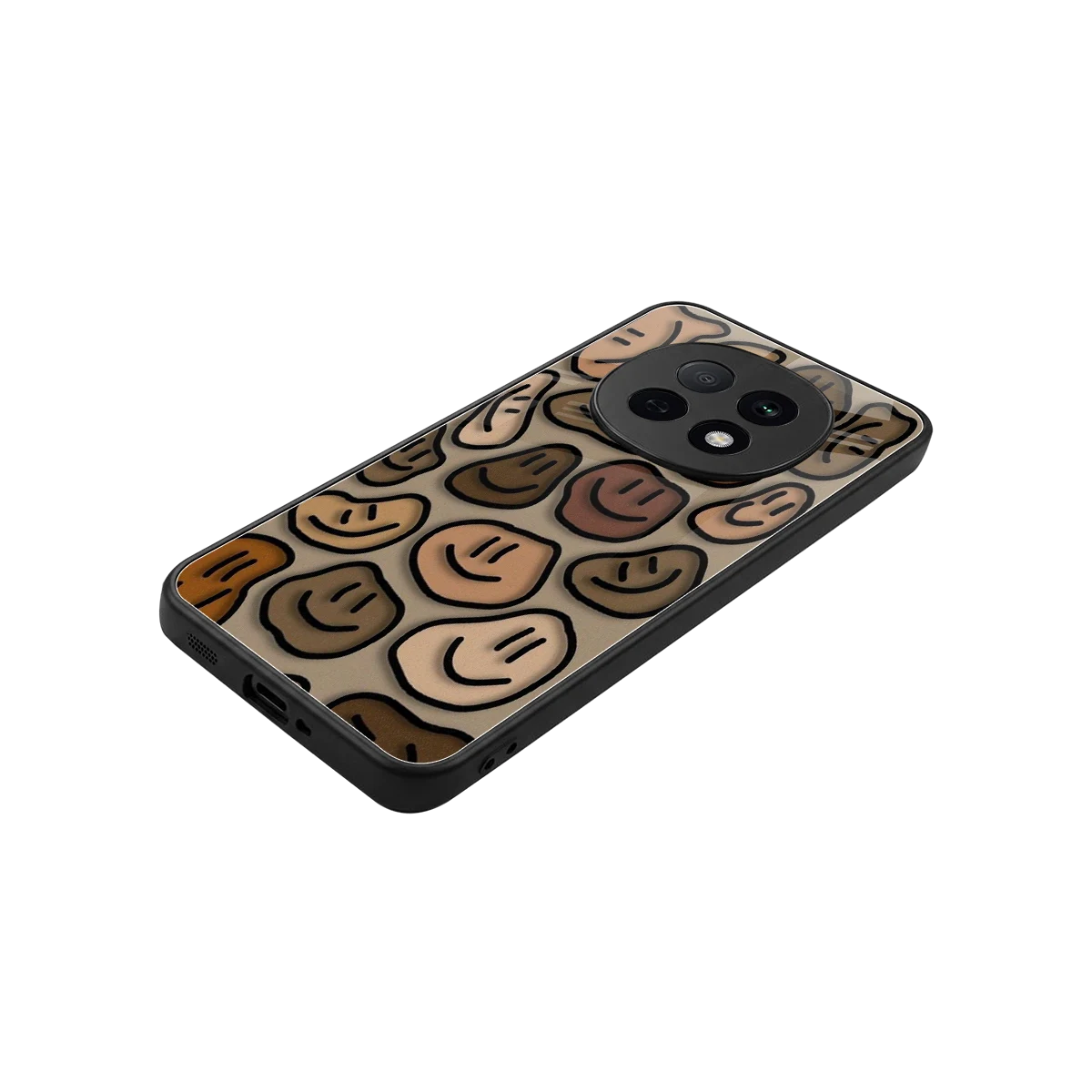 Toasty Brown Smileys stylish phone case for oppo f29 pro 5g | glossy glass and slim fit