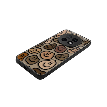 Toasty Brown Smileys stylish phone case for oppo f29 pro 5g | glossy glass and slim fit