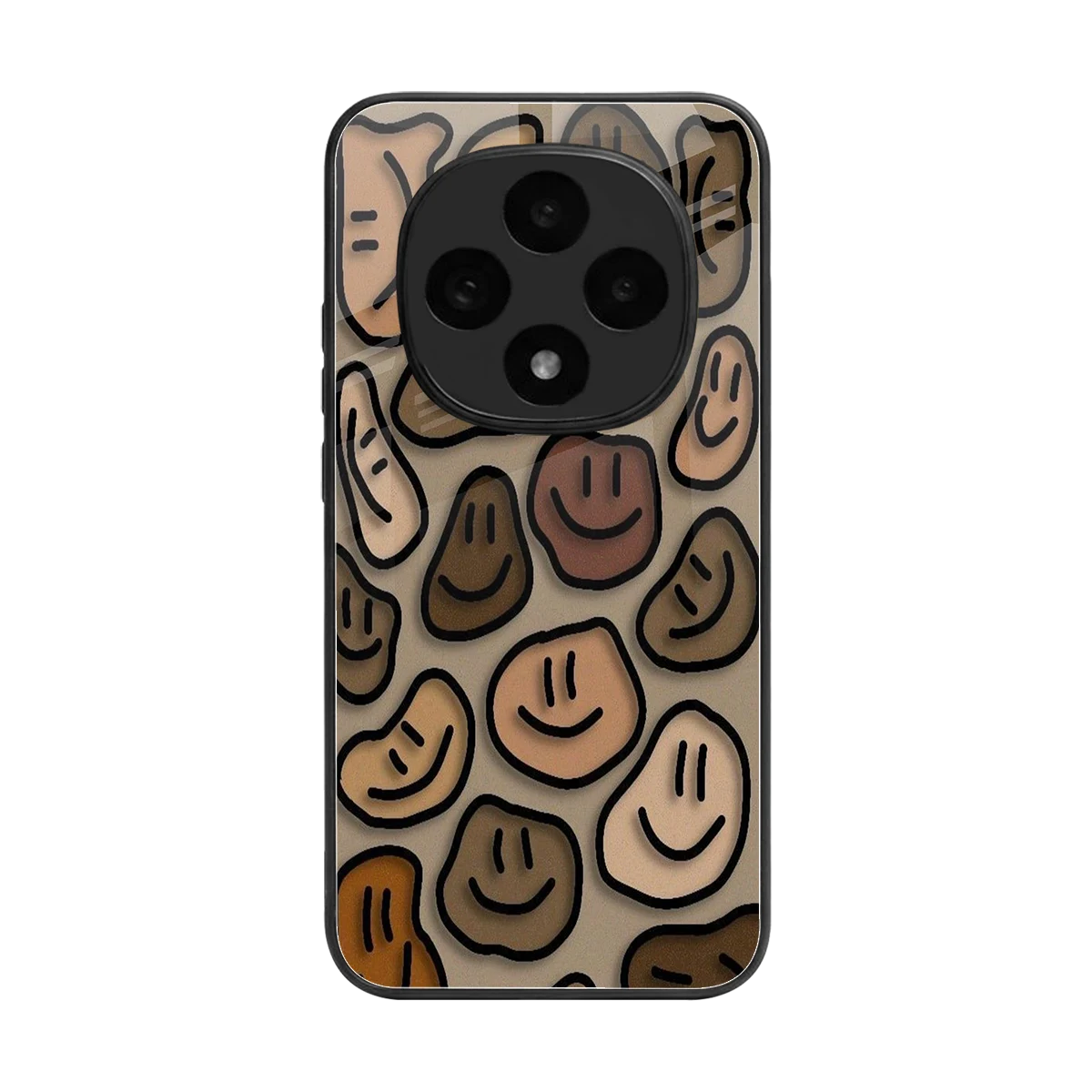 Toasty Brown Smileys back phone cover | glass case for oppo f31 pro 5g