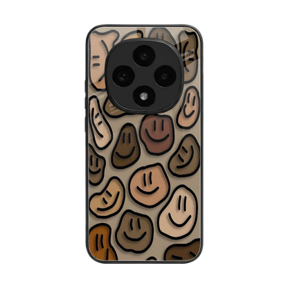 Toasty Brown Smileys back phone cover | glass case for oppo f31 pro 5g