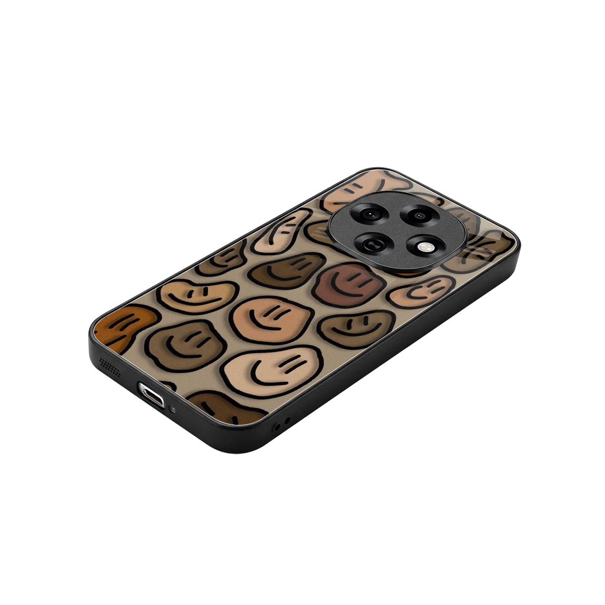 Toasty Brown Smileys stylish phone case for oppo f31 pro 5g | glossy glass and slim fit