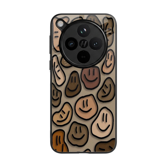 Toasty Brown Smileys back phone cover | glass case for oppo find x8