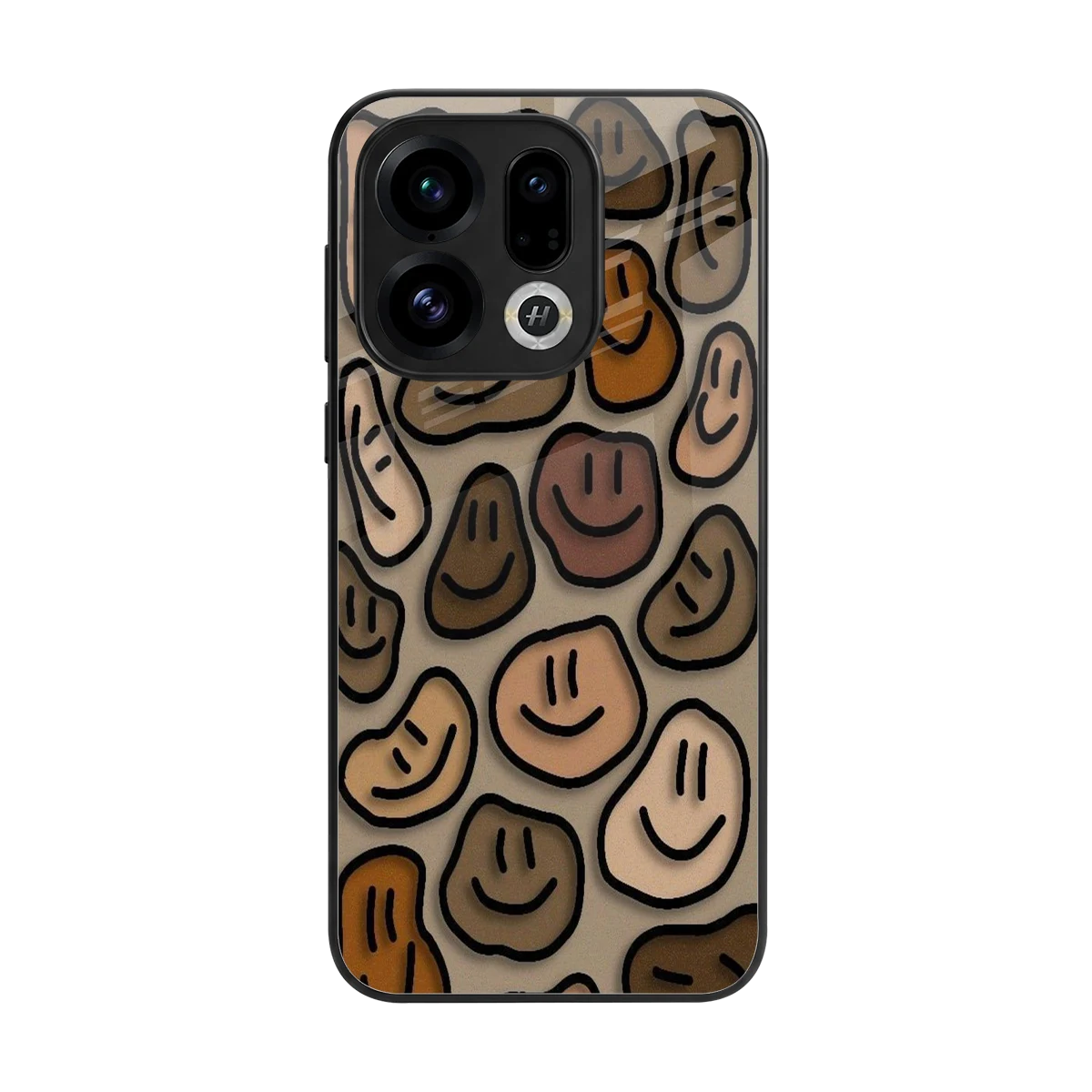 Toasty Brown Smileys back phone cover | glass case for oppo find x9