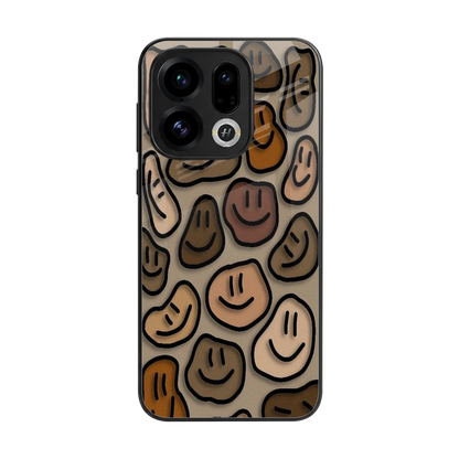 Toasty Brown Smileys back phone cover | glass case for oppo find x9
