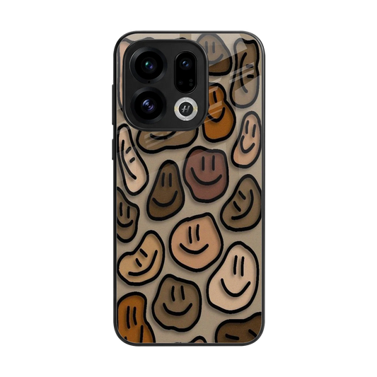 Toasty Brown Smileys back phone cover | glass case for oppo find x9