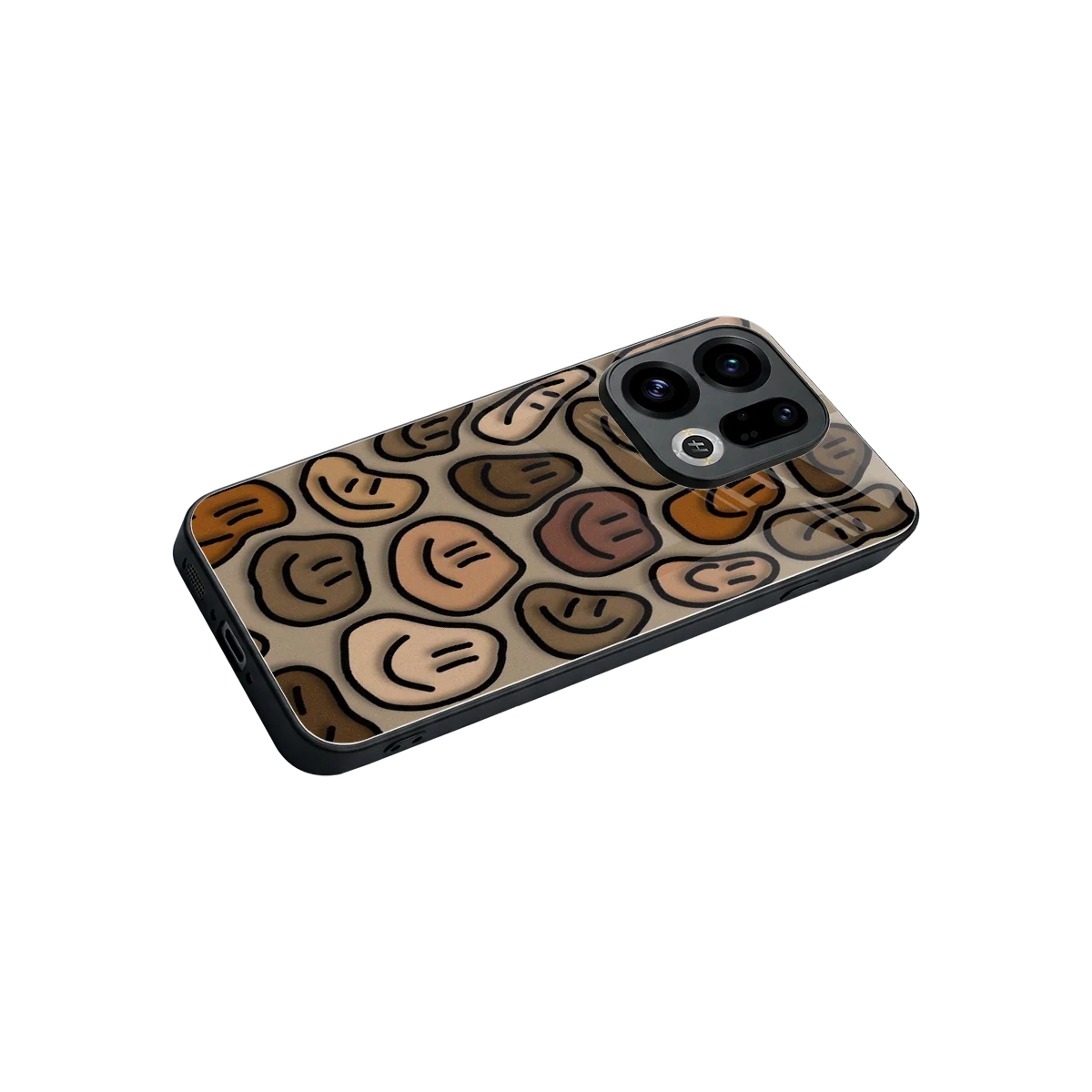 Toasty Brown Smileys stylish phone case for oppo find x9 | glossy glass and slim fit