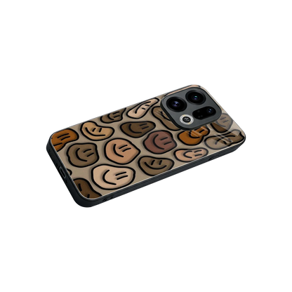 Toasty Brown Smileys stylish phone case for oppo find x9 | glossy glass and slim fit