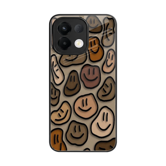 Toasty Brown Smileys back phone cover | glass case for oppo k13 5g