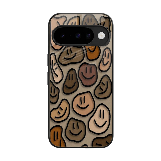 Toasty Brown Smileys back phone cover | glass case for google pixel 10