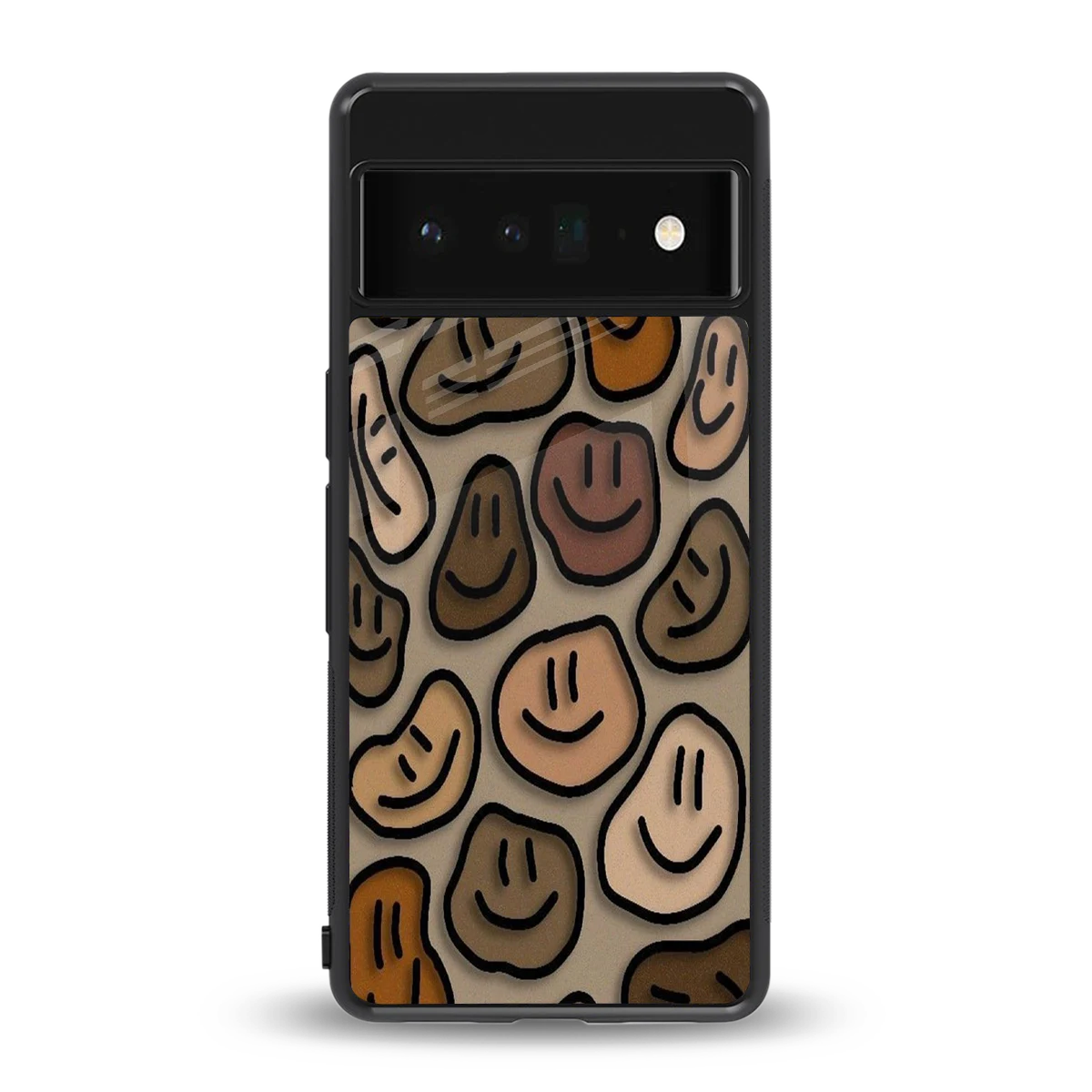 Toasty Brown Smileys back phone cover | glass case for google pixel 6 pro