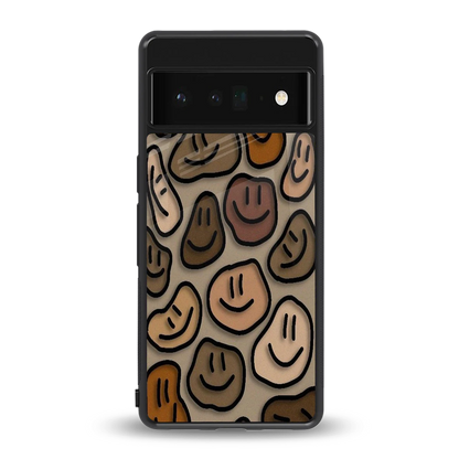 Toasty Brown Smileys back phone cover | glass case for google pixel 6 pro