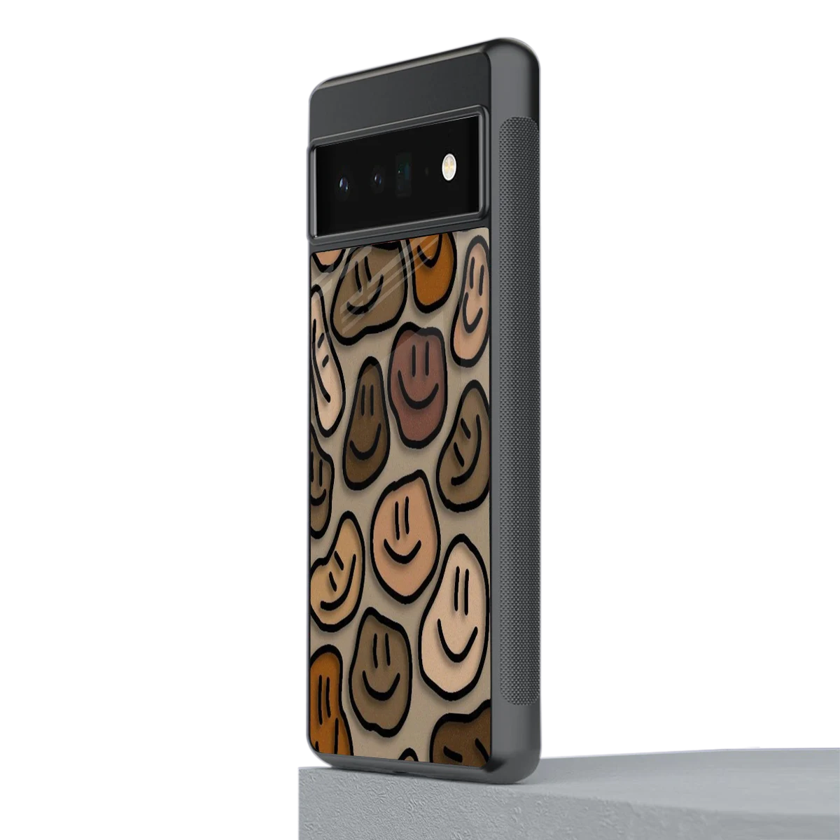 Toasty Brown Smileys stylish phone case for google pixel 6 pro | glossy glass and slim fit