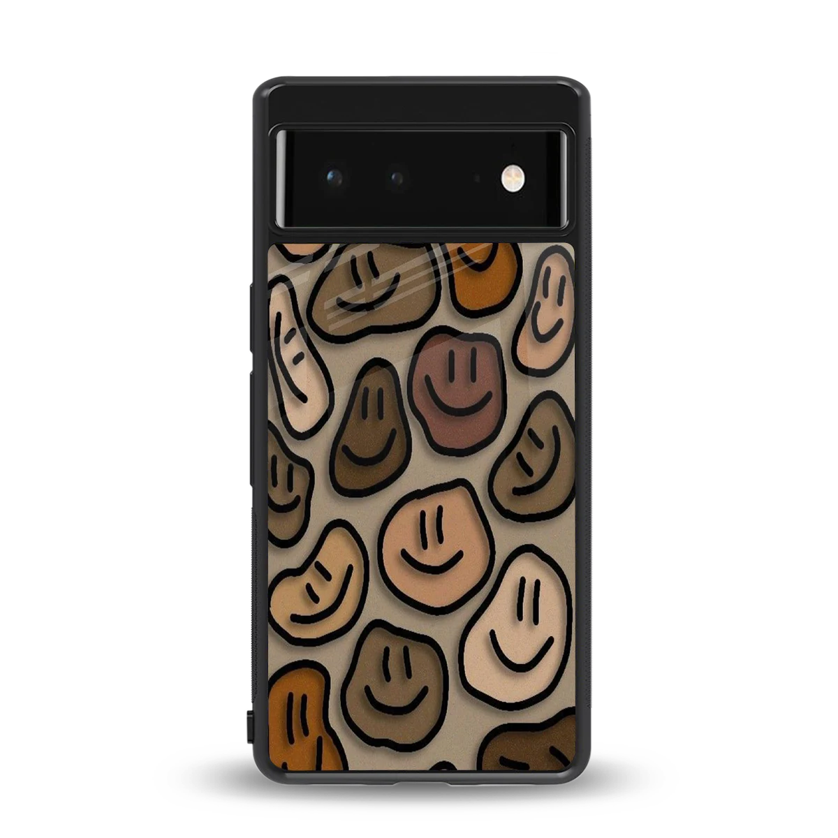 Toasty Brown Smileys back phone cover | glass case for google pixel 6