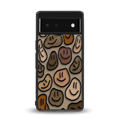 Toasty Brown Smileys back phone cover | glass case for google pixel 6
