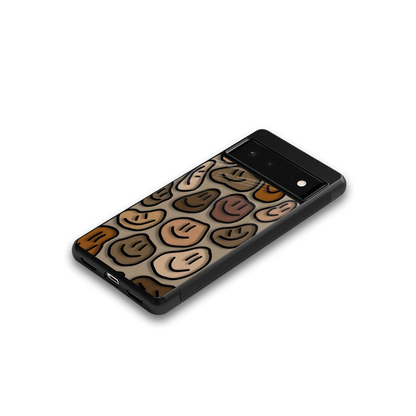 Toasty Brown Smileys google pixel 6 mobile cover | shockproof glass phone case