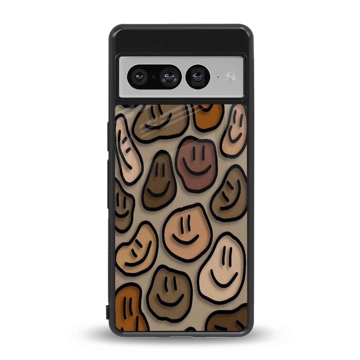 Toasty Brown Smileys back phone cover | glass case for google pixel 7 pro