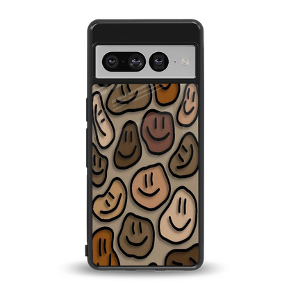 Toasty Brown Smileys back phone cover | glass case for google pixel 7 pro