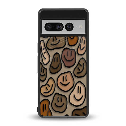 Toasty Brown Smileys back phone cover | glass case for google pixel 7 pro