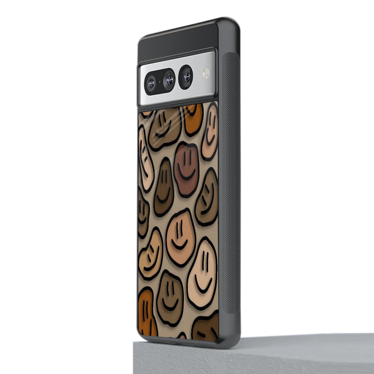 Toasty Brown Smileys stylish phone case for google pixel 7 pro | glossy glass and slim fit