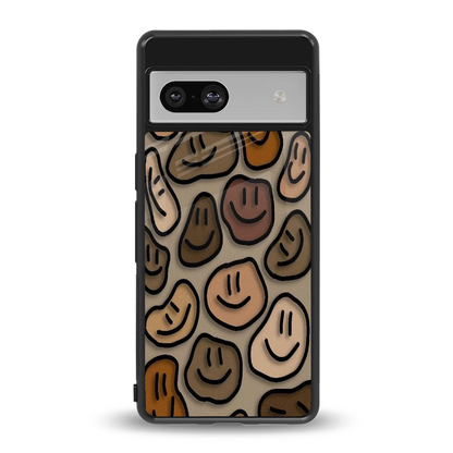 Toasty Brown Smileys back phone cover | glass case for google pixel 7a