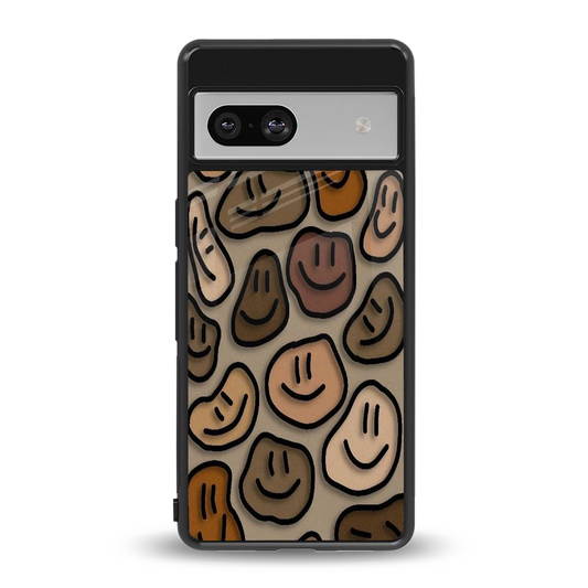 Toasty Brown Smileys back phone cover | glass case for google pixel 7