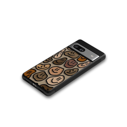 Toasty Brown Smileys google pixel 7a mobile cover | shockproof glass phone case