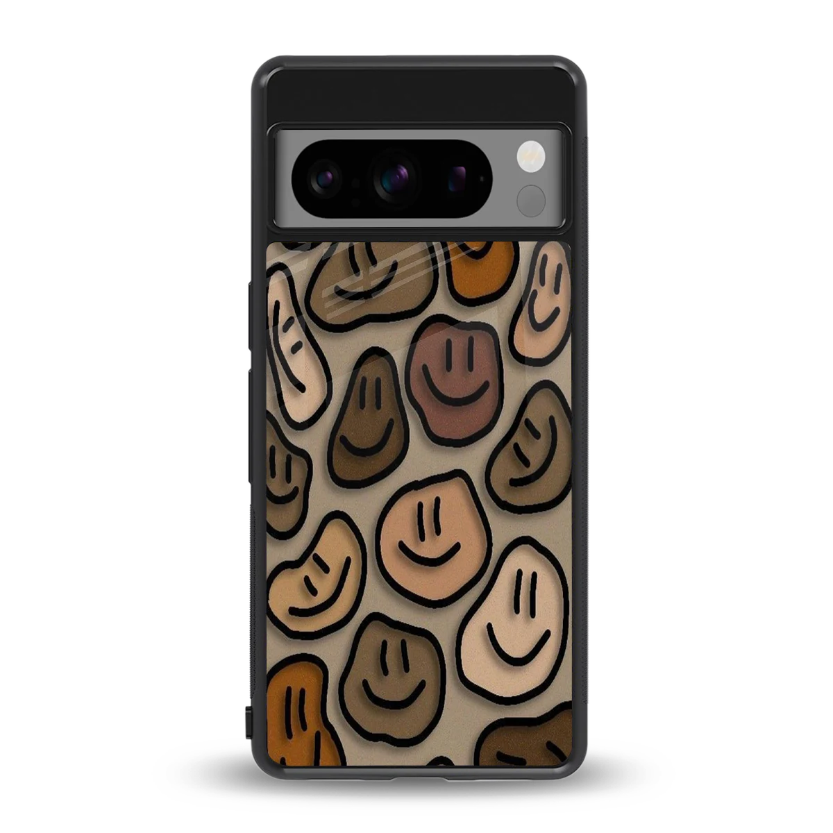 Toasty Brown Smileys back phone cover | glass case for google pixel 8 pro