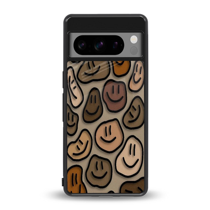 Toasty Brown Smileys back phone cover | glass case for google pixel 8 pro