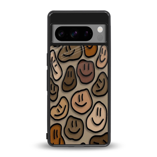 Toasty Brown Smileys back phone cover | glass case for google pixel 8 pro
