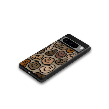 Toasty Brown Smileys google pixel 8 pro mobile cover | shockproof glass phone case
